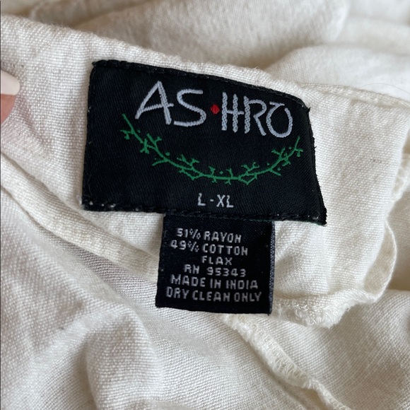 Ashro Cream cotton rayon Relaxed Fit minimalist Dress - Picture 10 of 10